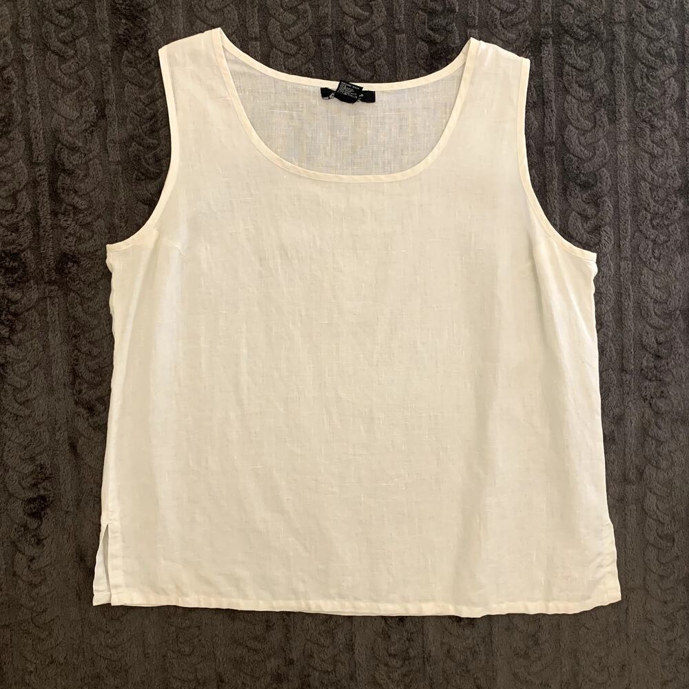 Karen Kane Ivory Linen Shell Size L